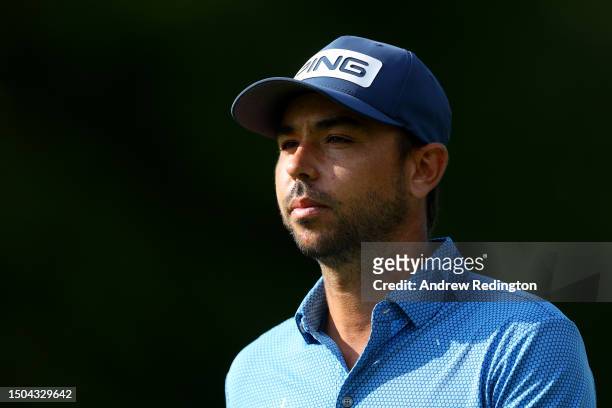 Sebastian Garcia Rodriguez of Spain looks on during Day One of the Betfred British Masters hosted by Sir Nick Faldo 2023 at The Belfry on June 29,...