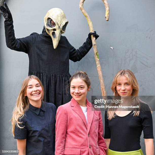 Actress Milena Tscharntke, Hannah Schiller and Lena Klenke attends the „Die nettesten Menschen der Welt" Premiere during Munich Film Festival 2023 at...