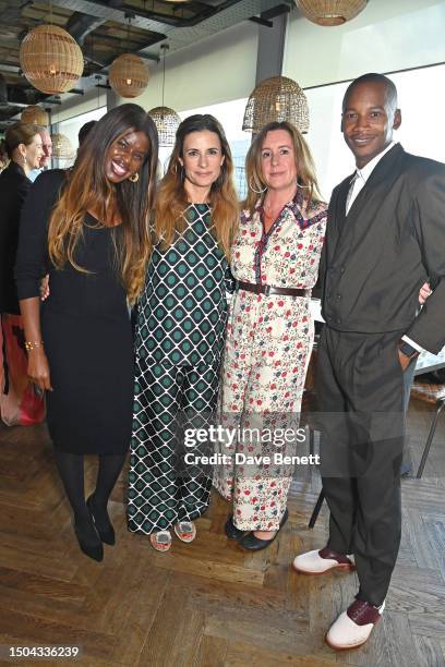 June Sarpong, Founder of GCFAs and Eco-Age Creative Director Livia Firth, Lucy Siegle and Eric Underwood attend the GCFA 'Sharing The Table' dinner...