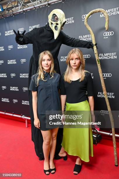 Actress Milena Tscharntke and Lena Klenke attend the „Die nettesten Menschen der Welt" Premiere during Munich Film Festival 2023 at Gloria Palast on...