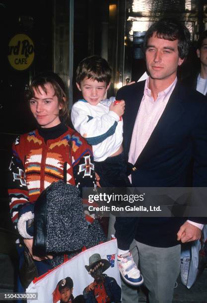 Married couple Emily Ruth Black and lawyer Robert F Kennedy Jr and their son, Robert Francis Kennedy III, sighted at the Hard Rock Cafe, New York,...