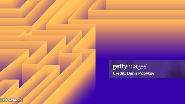 geometric vector background in the labyrinth in isometric view. - 3d maze stock illustrations