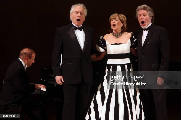 The mezzo-soprano Frederica von Stade giving her New York farewell concert at Carnegie Hall on Thursday night, April 22, 2010. This image:From left,...