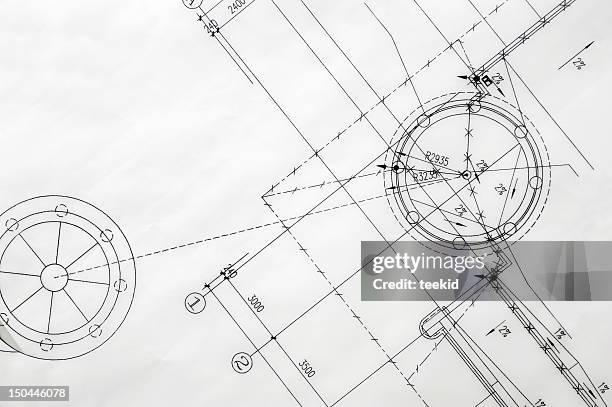 construction blueprint - technical drawing stock pictures, royalty-free photos & images