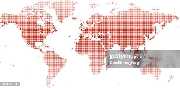 dotted planisphere - dotted world map stock illustrations