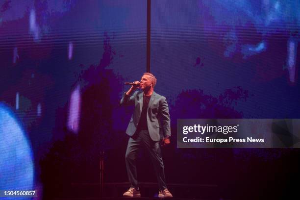 Singer Alejandro Sanz during a performance at the WiZink Center on June 29 in Madrid, Spain. Alejandro Sanz is a singer-songwriter and composer. He...