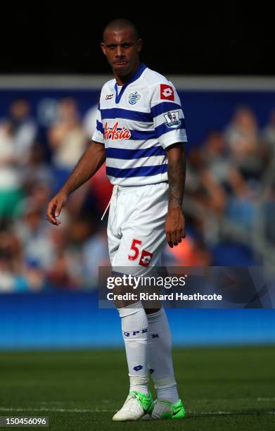 Anton Ferdinand of QPR in action during the Barclays Premier League match between Queens Park Rangers and Swansea City at Loftus Road on August 18,...