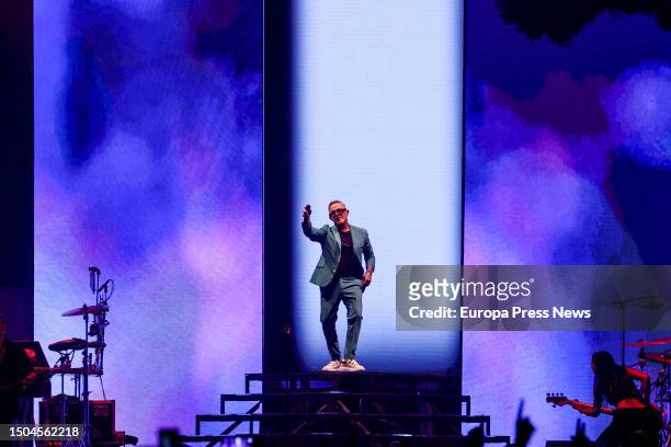 Singer Alejandro Sanz during a performance at the WiZink Center on June 29 in Madrid, Spain. Alejandro Sanz is a singer-songwriter and composer. He...