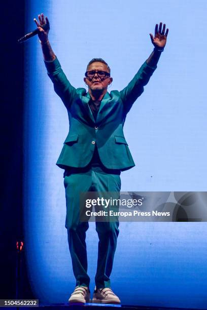 Singer Alejandro Sanz during a performance at the WiZink Center on June 29 in Madrid, Spain. Alejandro Sanz is a singer-songwriter and composer. He...