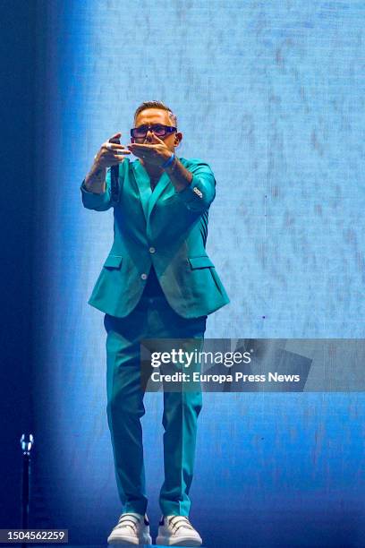 Singer Alejandro Sanz during a performance at the WiZink Center on June 29 in Madrid, Spain. Alejandro Sanz is a singer-songwriter and composer. He...