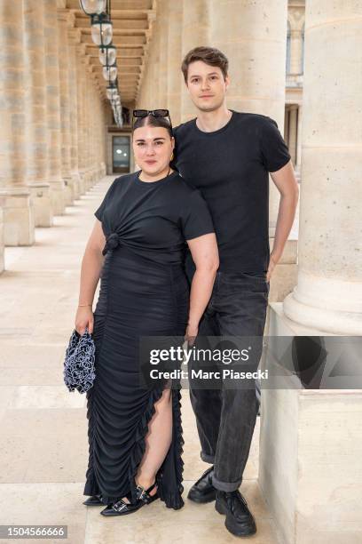 Ester Manas et Balthazar Delepierre attend the ANDAM Fashion Awards 2023 at Palais Royal on June 29, 2023 in Paris, France.