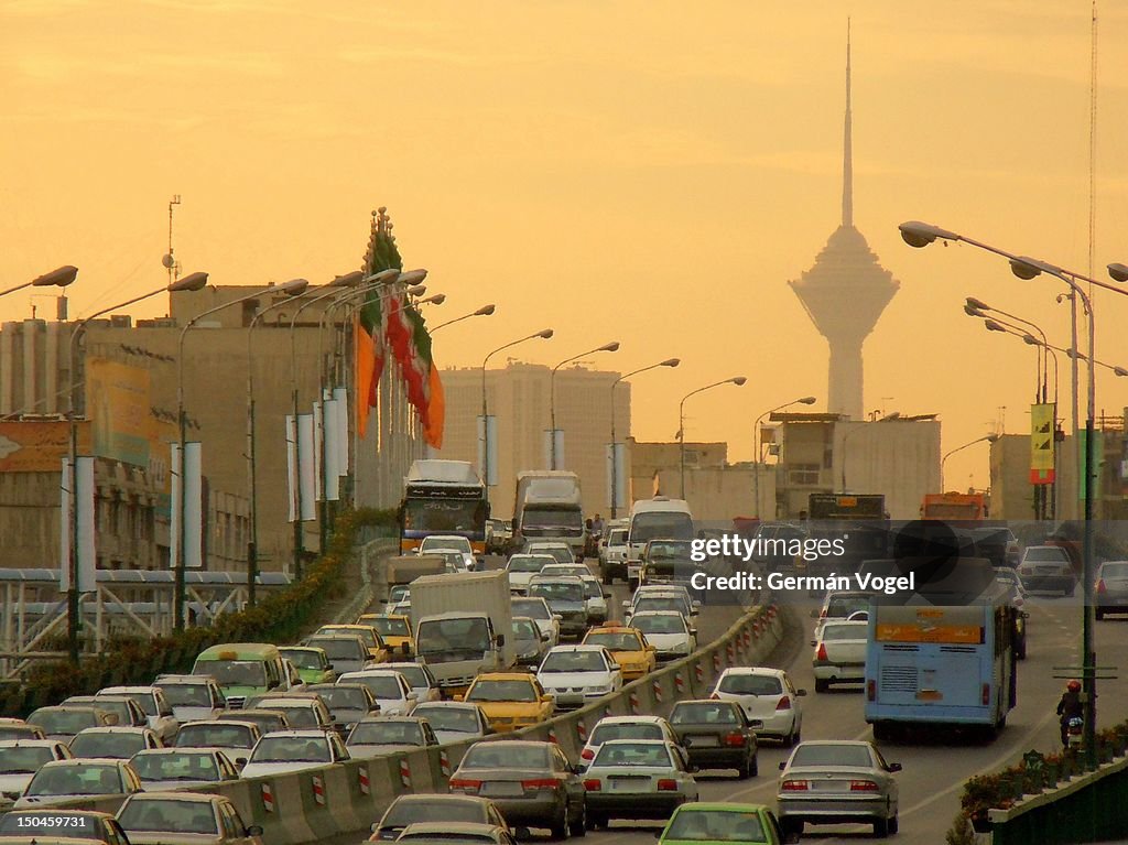 Tehran Highways Tehran Highway To Milad Tower High-Res Stock Photo - Getty Images