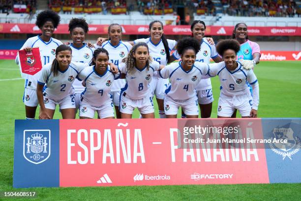 Players of Panama pose for a team photograph prior to the international friendly match between Spain Women and Panama Women at Estadio Roman Suarez...