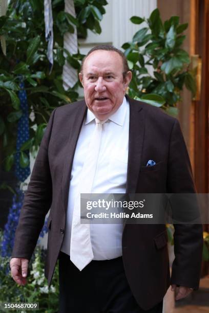 Scottish journalist Andrew Neil leaves the Spectator Summer Party in Westminster on July 5, 2023 in London, England. The Spectator was first...