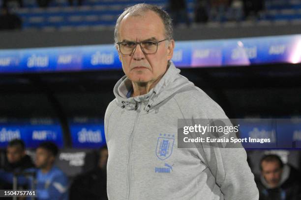 Head Coach Marcelo Bielsa of Uruguay during International Friendly match between Uruguay and Cuba at Centenario Stadium on June 21, 2023 in...