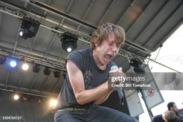 Geoff Rickly of Thursday performing at the Curiousa festival on July 31, 2004 on Randall's Island