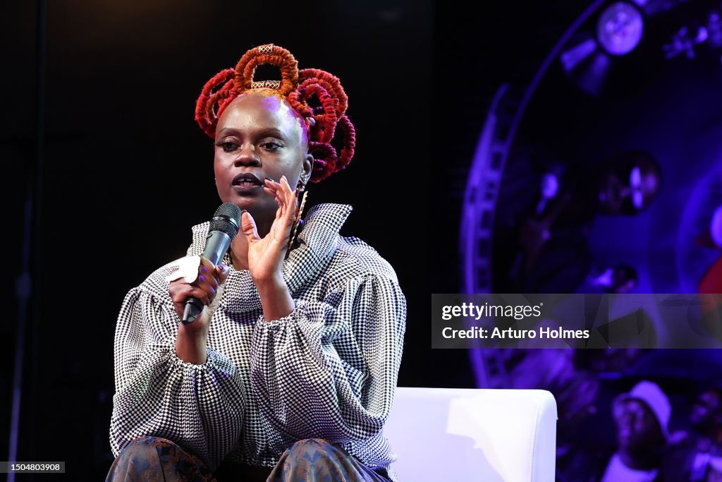 Caroline Wanga, ESSENCE CEO, speaks onstage during the 2023 ESSENCE