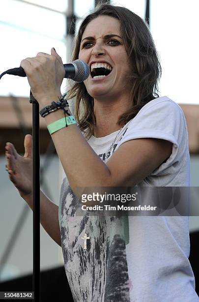 Emily Armstrong of Dead Sara performs as part of the 5th Annual Sunset Strip Music Festival on the Sunset Strip on August 18, 2012 in West Hollywood,...