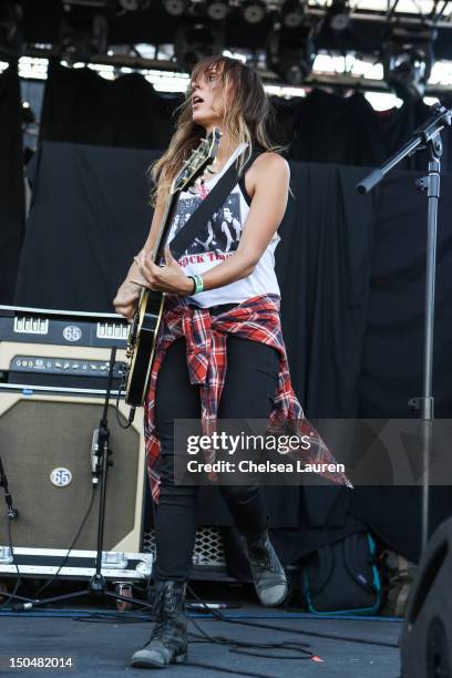 Guitarist Siouxsie Medley of Dead Sara performs on day 3 of the Sunset Strip Music Festival on August 18, 2012 in West Hollywood, California.