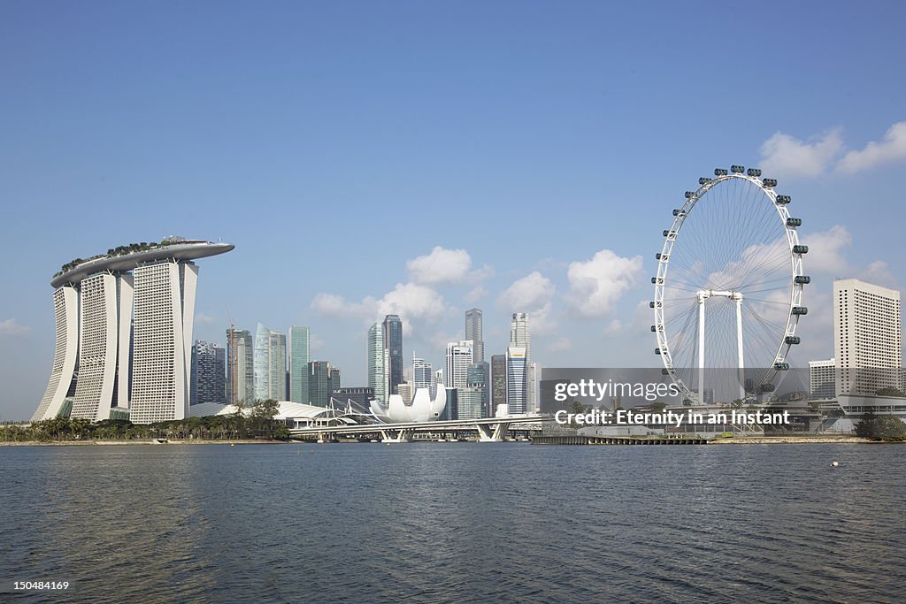 Singapore city skyline and Marina Bay