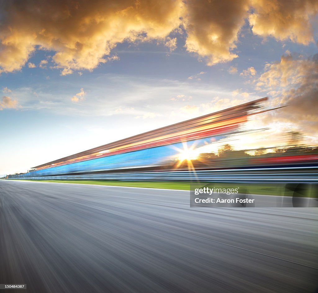 Fast Racetrack Fast Race Track Sunset High-Res Stock Photo - Getty Images
