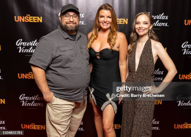 Vincent Shade, Erin Tulley and Rebekah Kennedy attend the Chicago premiere of “The Unseen” at AMC River East Theater on June 29, 2023 in Chicago,...