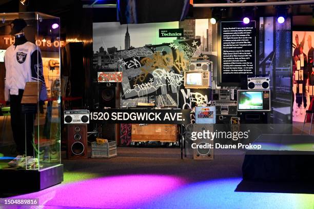 General view of the atmosphere at The Hip-Hop at 50 Exhibit "Holla If Ya Hear Me" sponsored by Technics at the Rock and Roll Hall of Fame and Museum...