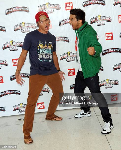 Actor Alex Heartman and actor Hector David Jr. Participate in the 2012 Power Morphicon 3 held at the Pasadena Convention Center on August 19, 2012 in...