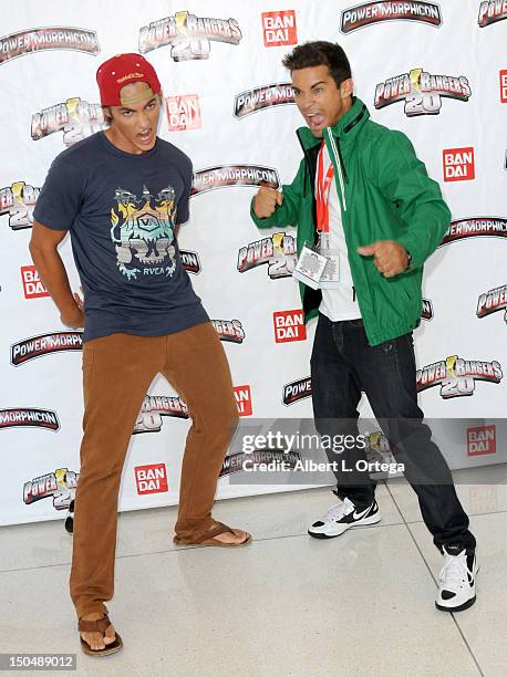 Actor Alex Heartman and actor Hector David Jr. Participate in the 2012 Power Morphicon 3 held at the Pasadena Convention Center on August 19, 2012 in...