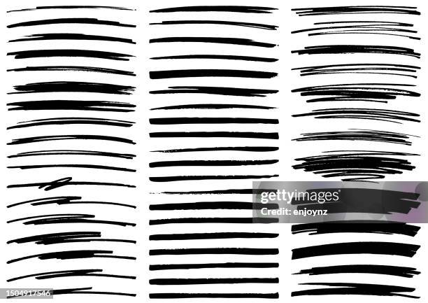 schwarze stiftmarkierungslinienvektoren - bürsten stock-grafiken, -clipart, -cartoons und -symbole