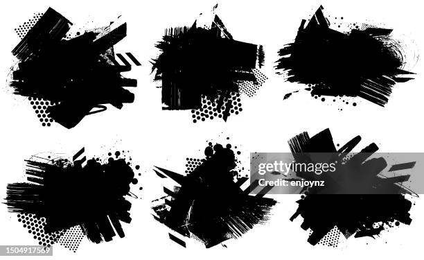 abstract black grunge textures and patterns vectors - feather texture background stock illustrations