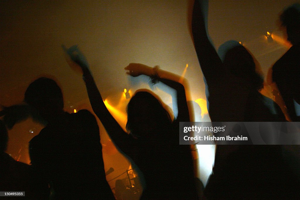 People dancing at a night club