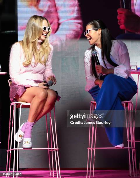 Margot Robbie and America Ferrera during a "Barbie" fan event on June 30, 2023 in Sydney, Australia. "Barbie" directed by Greta Gerwig, stars Margot...