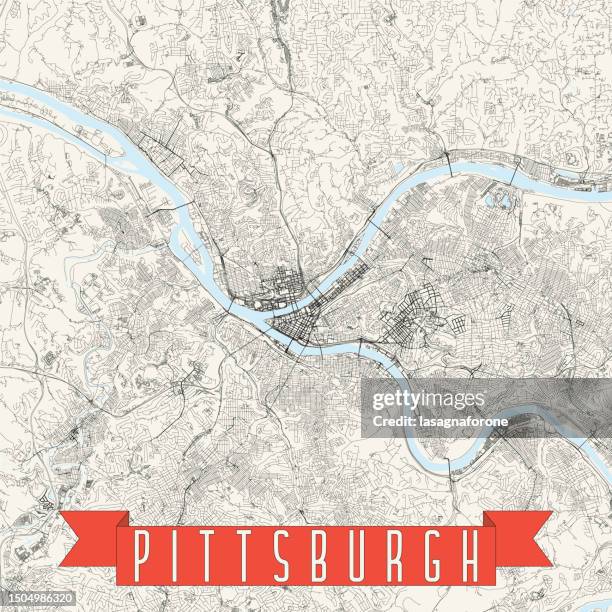 pittsburgh, pennsylvania, usa vector map - pittsburgh zoo stock illustrations