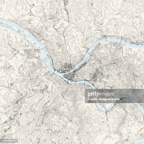 pittsburgh, pennsylvania, usa vector map - pittsburgh stock illustrations