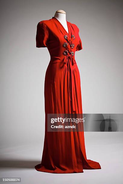 vintage fashion - red sash stock pictures, royalty-free photos & images