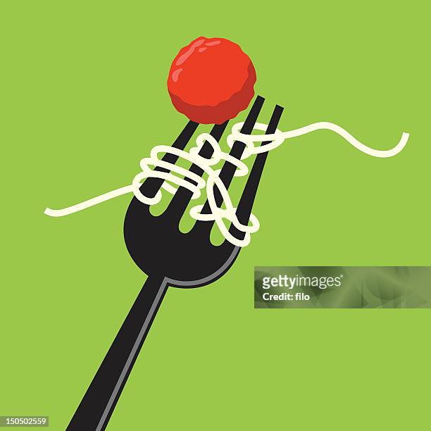 spaghetti - meatballs stock illustrations