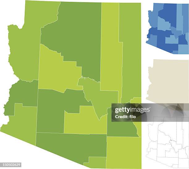Arizona Mapbasic Arizona Map With Counties - Fotografias e Filmes do Acervo - Getty Images