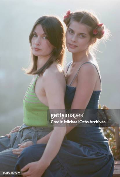 Actress Nastassja Kinski and her mother Brigitte Ruth Tocki pose for a portrait at home in the Hollywood Hills in May 1977 in Los Angeles, California.