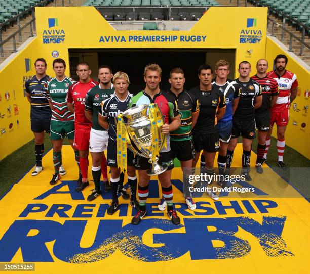 Dean Schofield of Worcester Warriors, Louis Deacon of Leicester Tigers, Jonathan Mills of London Welsh, Declan Danaher of London Irish, David Seymour...