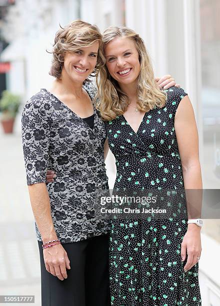 Olympic Gold Medal winning rowers Anna Watkins and Katherine Grainger pose for a photograph as fashion label, Long Tall Sally, hosts event to...