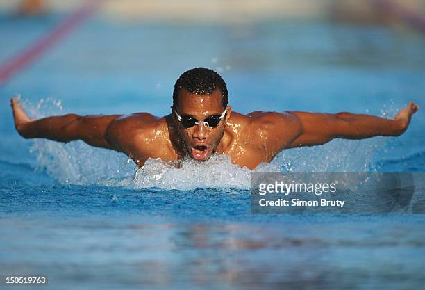 Olympic 100m Butterfly gold medal winner Anthony Nesty of Suriname during training on 1st March 1992 at the University of Florida in Gainsville,...