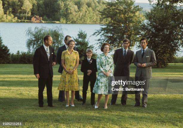 Members of the British Royal Family pose for the cameras in Canada ahead of Princess Anne's participation in the equestrian event at the Summer...