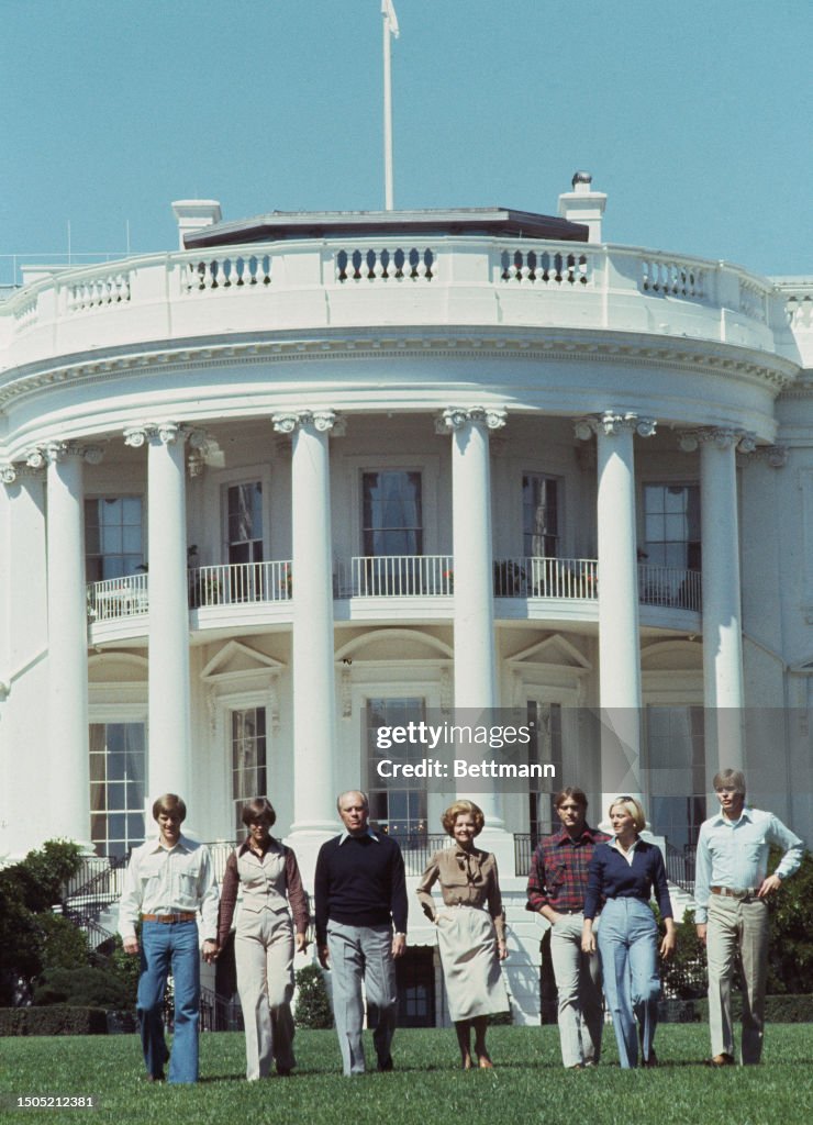 First Family On White House Lawn