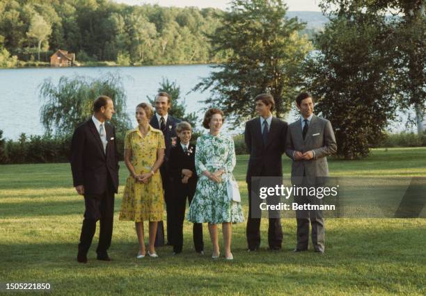 Members of the British Royal Family pose for the cameras in Canada ahead of Princess Anne's participation in the equestrian event at the Summer...