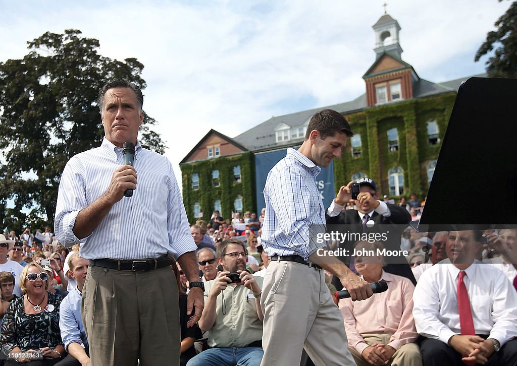 Romney And Ryan Attend Town Hall Meeting In New Hampshire