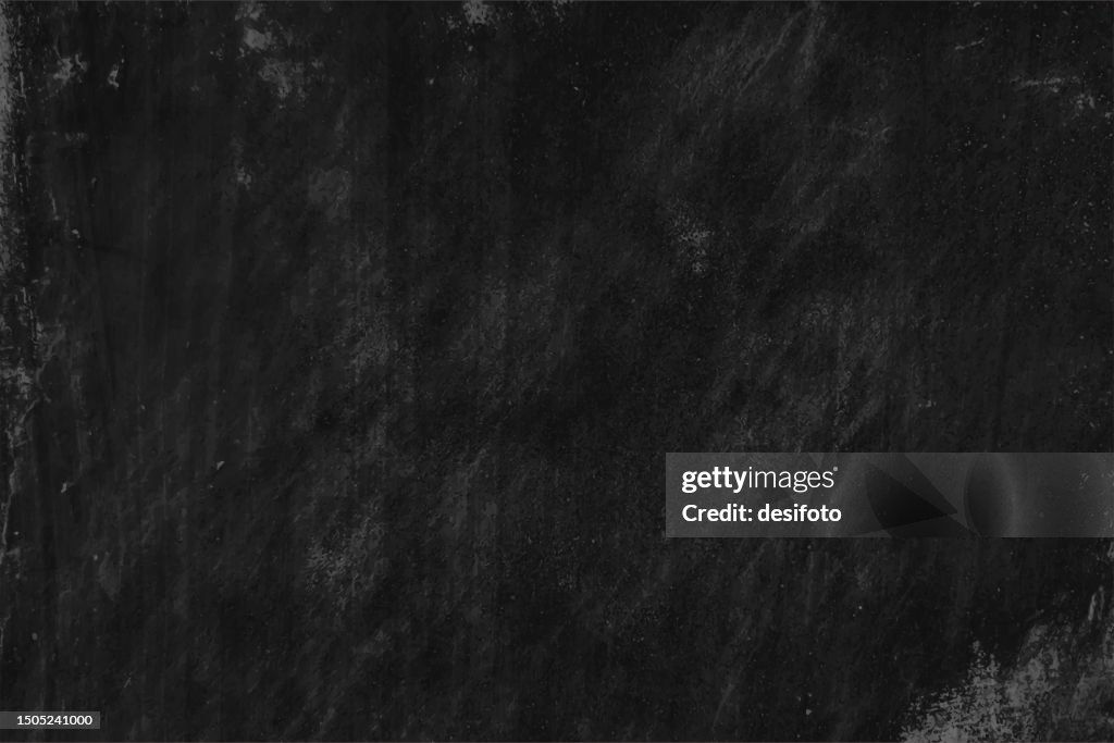Cor preta áspera bagunçada lousa preta ou escrita ardósia com marcas de scuff, efeito texturizado grunge vetor fundo horizontal que é liso, em branco e vazio