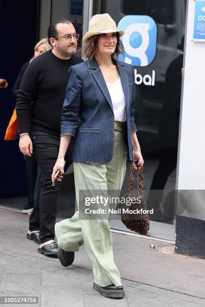 Idina Menzel leaving Heart Breakfast Radio Studios on June 30, 2023 in London, England.