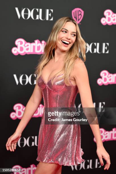 Margot Robbie attends the "Barbie" Celebration Party at Museum of Contemporary Art on June 30, 2023 in Sydney, Australia. "Barbie", directed by Greta...