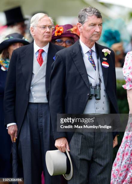 Prince Richard, Duke of Gloucester and Vice Admiral Sir Timothy Laurence attend day 2 of Royal Ascot 2023 at Ascot Racecourse on June 21, 2023 in...